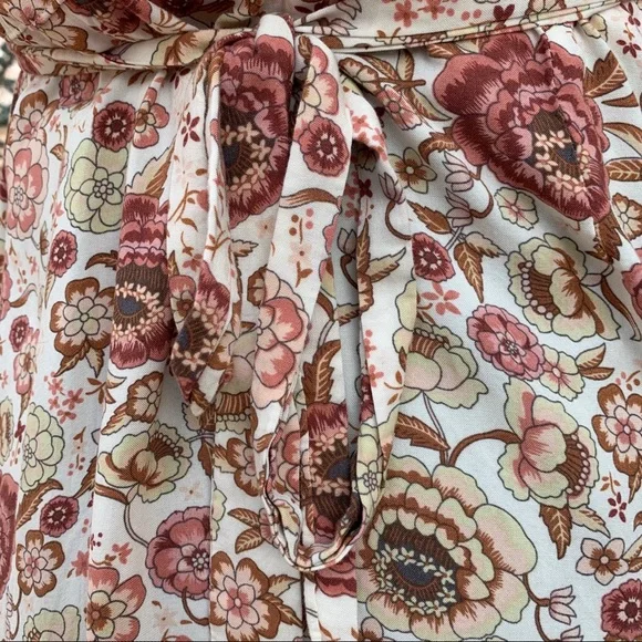 Cotton Pink & White Floral Print Maxi Wrap Dress | M - Picture 6 of 8